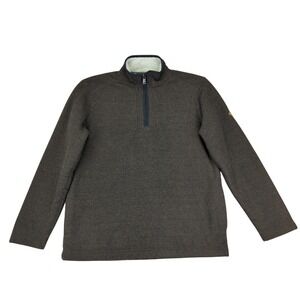 Orvis Classic Mens Quarter Zip Pullover Sweater Fleece Lined Sherpa‎ Casual